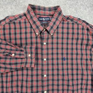 Ralph Lauren Shirt Mens Size XXL Plaid Blake 100% Two-Ply Cotton Button Down 2XL